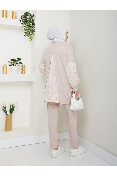 Moda Krash Balloon Sleeve Shirt Detail Sports Suit