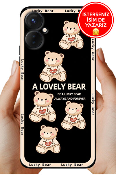 TECNO Spark 9-Pro Kılıf Rubber Esnek Silikon Tam Koruma Smile Bear