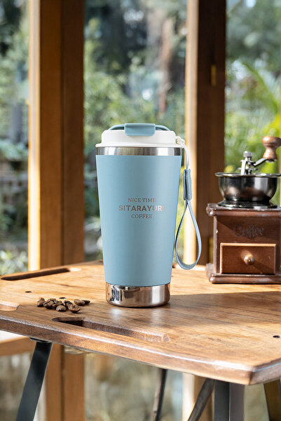 Vadi Sırdırmaz Kapaklı Paslanmaz Çelik Isı Yalıtımlı Termos Ofis Kupa 580 ml