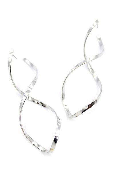 MENESSA أقراط مموجة - فضية