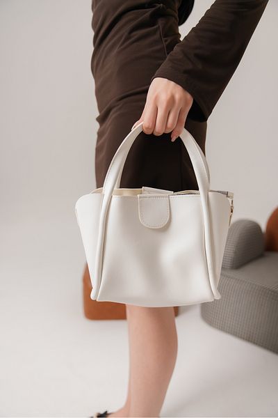 Moda Değirmeni Geantă albă de mână și de umăr pentru femei MD1275-316-0003