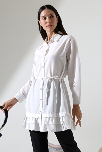 ensade Φούστα με κουμπιά Daisy, πολυστρωματικό υφαντό τουνίκ