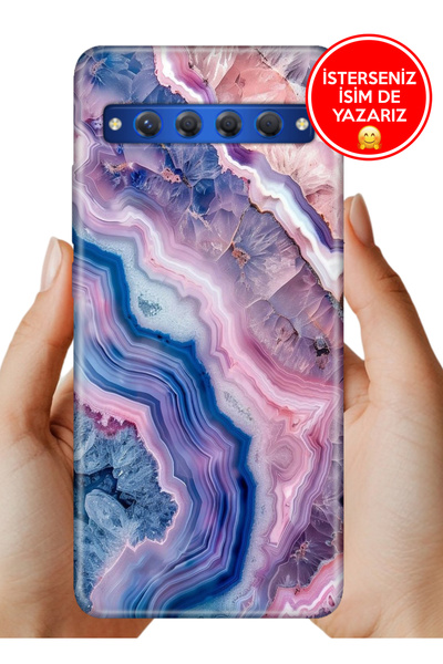 TCL 10+ Plus Kılıf Lüks Desenli Silikon Cover Case Flues Ametist
