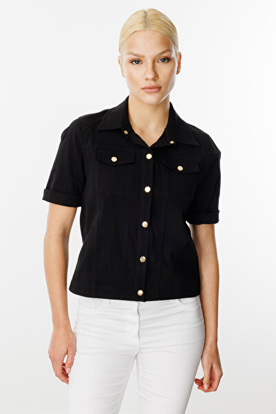 Ekol Kısa Kollu Önü Çıt Çıtlı Mont