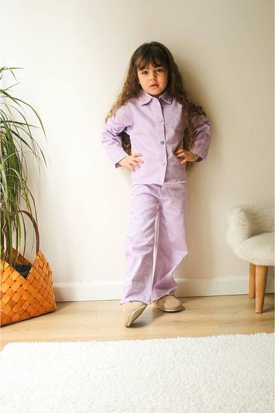 JELİBOOM Girl's Stone Detailed Pants Suit