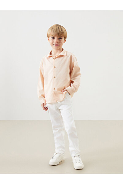 LC Waikiki Standard Mold Linen Blended Poplin Fabric Stylish and Comfortable Baby Boy Shirt and Pants Set