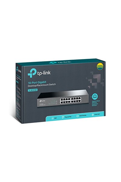 TP-LINK 16-Port Gigabit Desktop/Rackmount Switch TL-SG1016D - Black