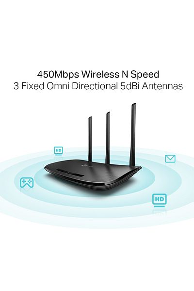 TP-LINK TL-WR940N Wireless N Router 450 Mbps - Black