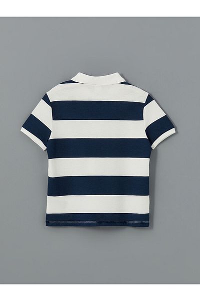 LC Waikiki Standard Mold 100% Cotton Combed Fabric Color Blocked Baby Boy Polo Neck T-Shirt