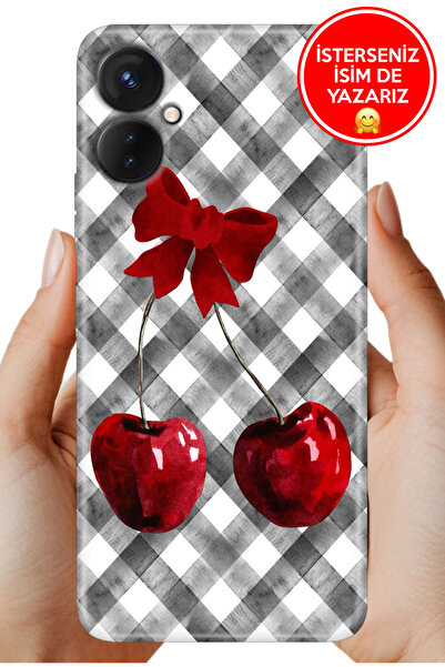 omix X5 Uyumlu Kılıf Desenli Baskılı Kamera Korumalı Silikon Kiraz Masası