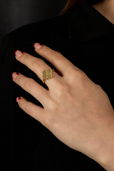 MÜCEVHER SARAYI 14 Ayar Altın Yonca Yüzük