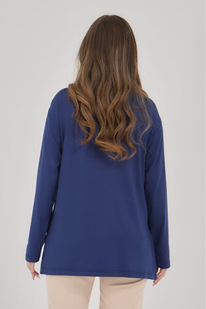 Elçelya Moda Women's V-Neck Lycra Daily Seasonal Mother Combed Cotton Blouse