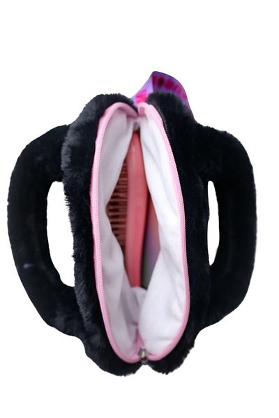 WİGGLE Wiggle Kuromi Soft Plush Furry Single Compartment Zippered Small Shoulder Strap Children's Handbag