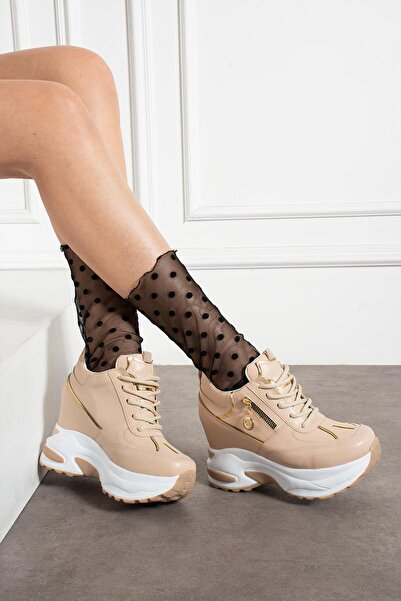 Modanizm حذاء رياضي VELA ذو كعب مخفي بلون البشرة