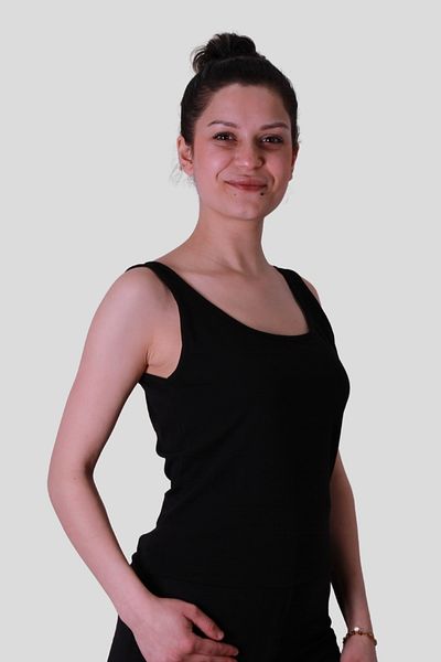 trender Tricou negru fără mâneci pentru femei 586-04