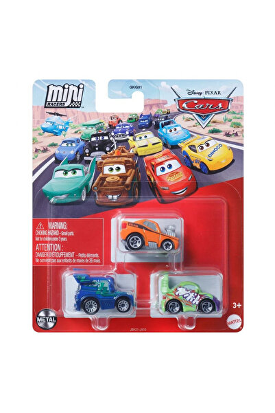 DİSNEY CARS Cars Mini Karakter Arabalar Snot Rod, DJ, Wingo Üçlü Paket