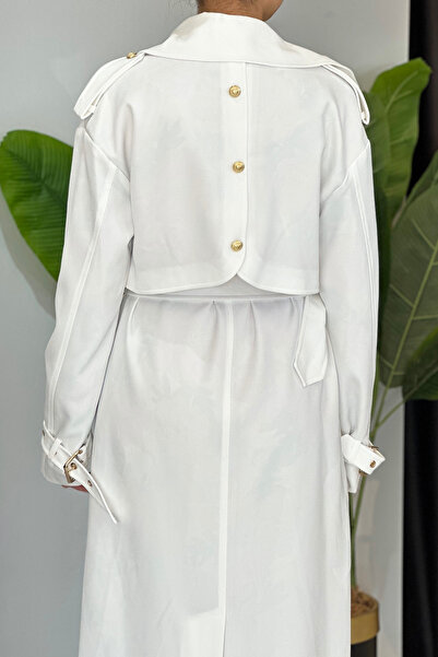 Missemramiss Rose Trench Coat 4721 Ecru Color