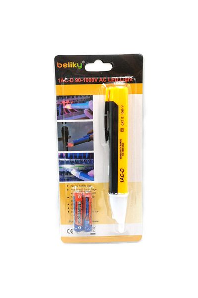 Generic AC Voltage Tester with LED Flashlight and Inductive Alarm, 90-1000V Range