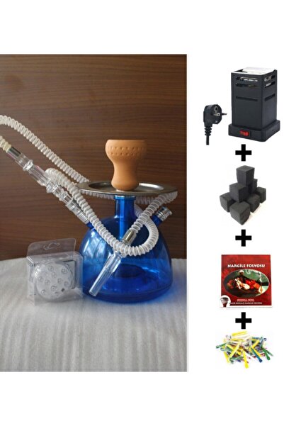 Tanya Full Set Led'li Çelik Nargile Takımı + Küp Köz Ocak + Kömür + Folyo + S...
