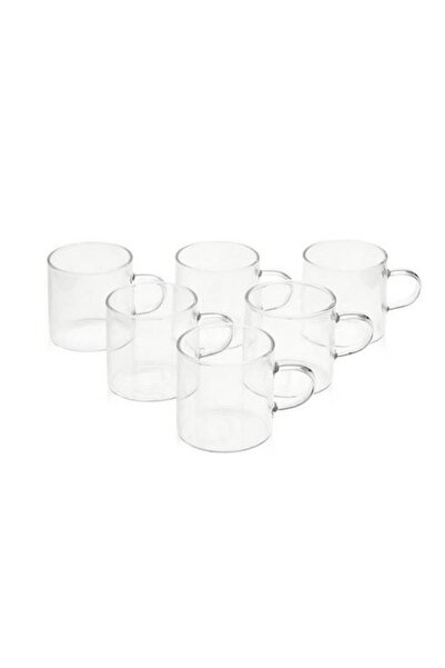 Sele Home Borosilicate Glass Set of 6 Espresso Coffee Cups