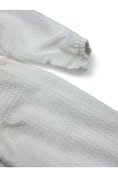 Egelite Girl 5-6-7-8-9-10-11-12 Years Old Holiday Ecru Buttoned Collar Dress