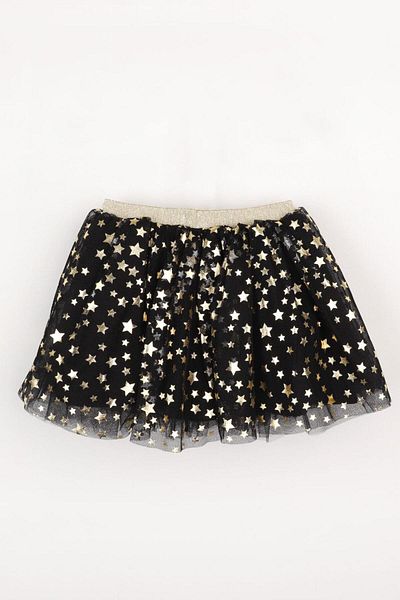 Le Mabelle Black Star Printed Girl's Tulle Skirt - Pauline