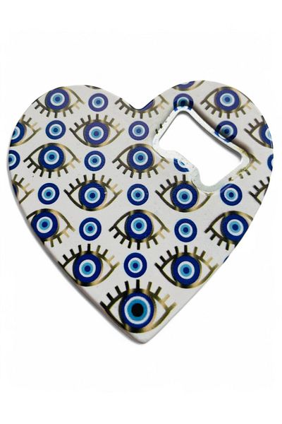 GALATA GIFT Magnet - Bottle Opener - Soda Pop with Evil Eye Beads - Refrigerator Magnet