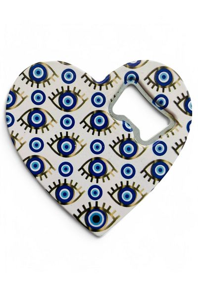 GALATA GIFT Magnet - Bottle Opener - Soda Pop with Evil Eye Beads - Refrigerator Magnet