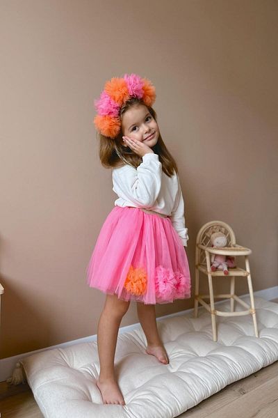 Le Mabelle Φούξια Pompom Λεπτομερής Κοριτσίστικη Φούστα - Hilda