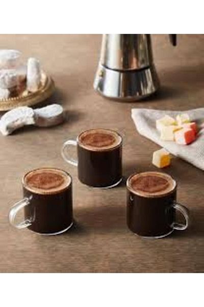 Sele Home Borosilicate Glass Set of 6 Espresso Coffee Cups