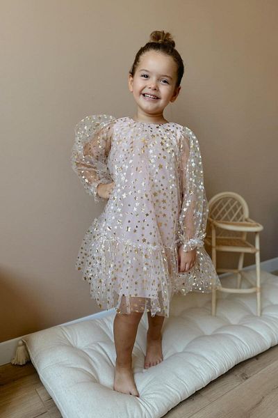 Le Mabelle Star Printed Powder Balloon Sleeves Φόρεμα για κορίτσια - Daria