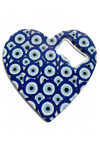 GALATA GIFT Magnet - Bottle Opener - Soda Pop with Evil Eye Beads - Refrigerator Magnet