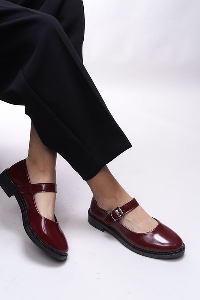 Riccon Balerini pentru femei Saelheira 0012250   Piele lacuita rosie Claret