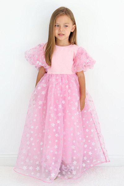 Le Mabelle Pink Star Tulle Skirt Girls Dress - Elsa