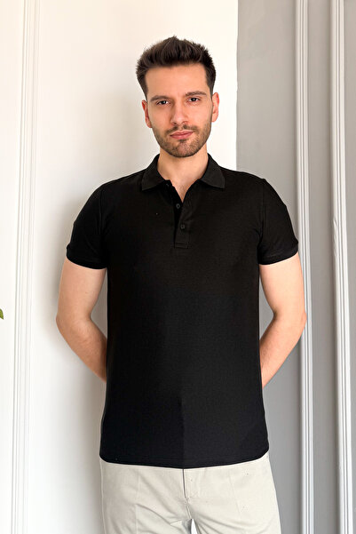 ModaPlaza Ανδρικό μπλουζάκι Waffle Polo 3229