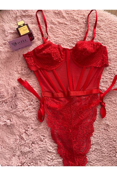 MODA Transparent Bodysuit with Lace
