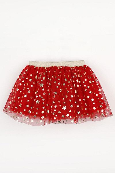 Le Mabelle Red Star Printed Girl's Tulle Skirt - Pauline
