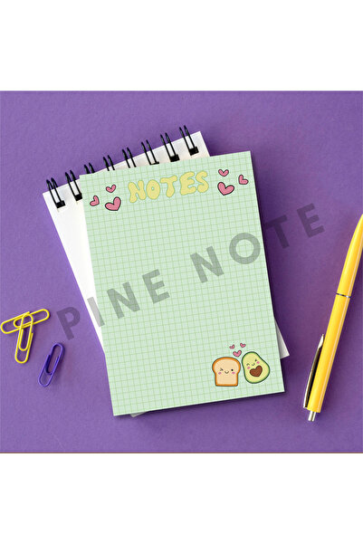 Pine Note مخطط بنمط الأفوكادو الأخضر المربعات/قائمة القيام/دفتر الملاحظات/لوح...