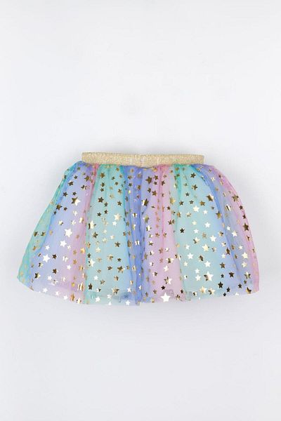 Le Mabelle Multicolored Star Printed Girl's Tulle Skirt - Pauline