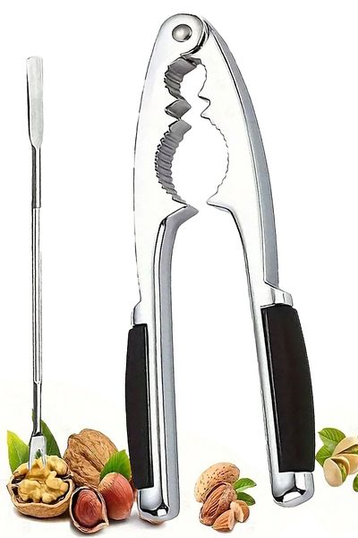 shop Walnut Cracker – Opens 180 Degrees, Non-Slip Rubber Handle
