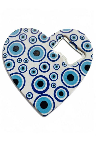 GALATA GIFT Magnet - Bottle Opener - Soda Pop with Evil Eye Beads - Refrigerator Magnet