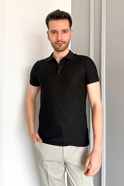 ModaPlaza Ανδρικό μπλουζάκι Waffle Polo 3229