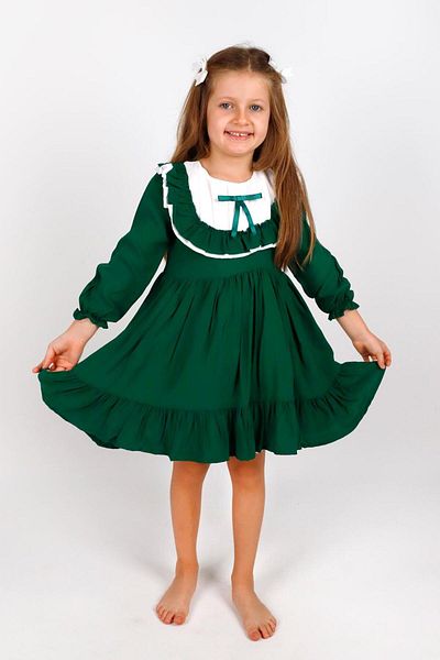 Le Mabelle Green Vintage Girl's Dress - Silvia