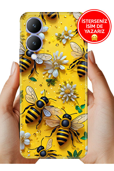 Cekuonline Vivo Y17s Kılıf Uv Baskı Temalı Silikon Arıların Dansı