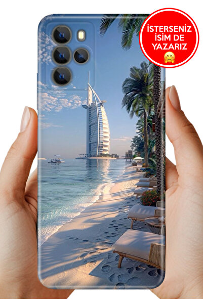 omix X700 Omix Kılıf Ergonomik Resimli Desenli Silikon Dubai Beach