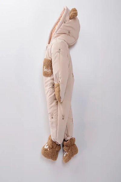 DeKuBaby Unisex Baby Cosmonaut-Astronaut Jumpsuit with Cute Bear Figure-Winter-Fur Booties-Gloves Hooded