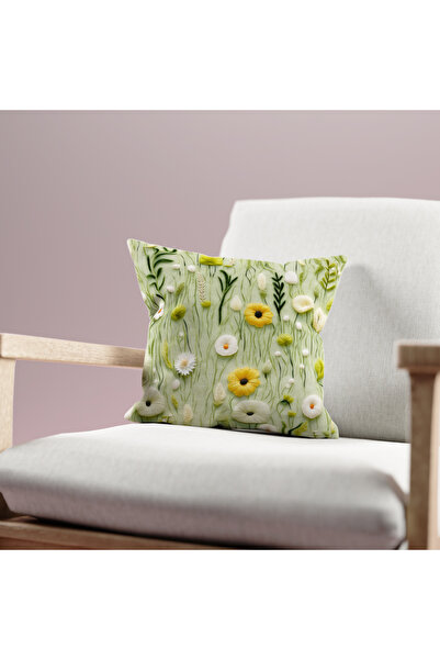 Filamente Double Sided Spring Floral Patterned Digital Printing Throw Pillow Cover