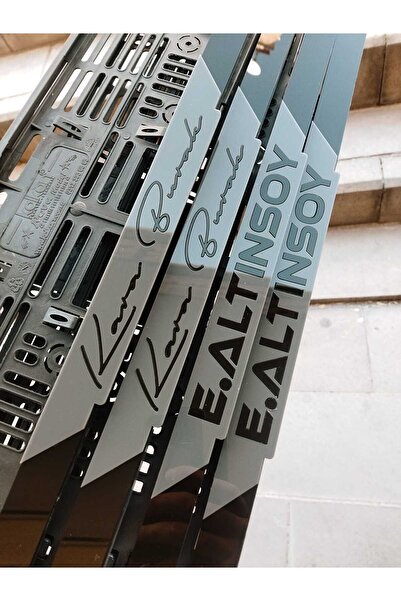 Aksaray Tasarım Atölyesi Plakalık Lazer Kesim Pleksi (2 Adet) Nardo Gri KİŞİYE ÖZEL PLAKALIK|İSİME ÖZEL PLAKALIK