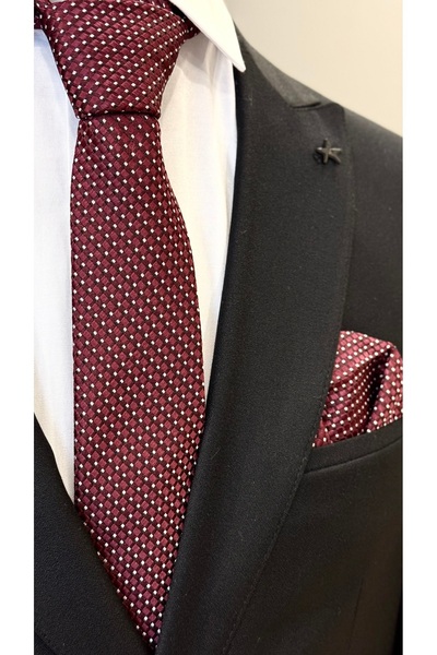 Dearmise Бордовий краватка з крапчастим візерунком у подарунковій коробці Pre...