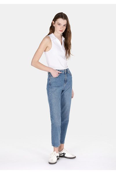Colin's 896 Pantaloni de jeans din denim pentru femei Maria Mom Fit cu talie înaltă